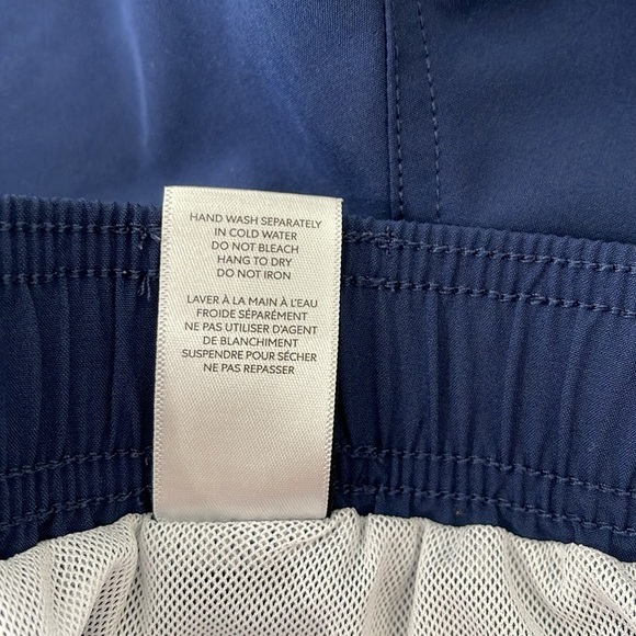 Roots Mens Graphic Logo Swim Shorts Navy Blue Mesh Lined Pockets Draw String L - Picture 11 of 13
